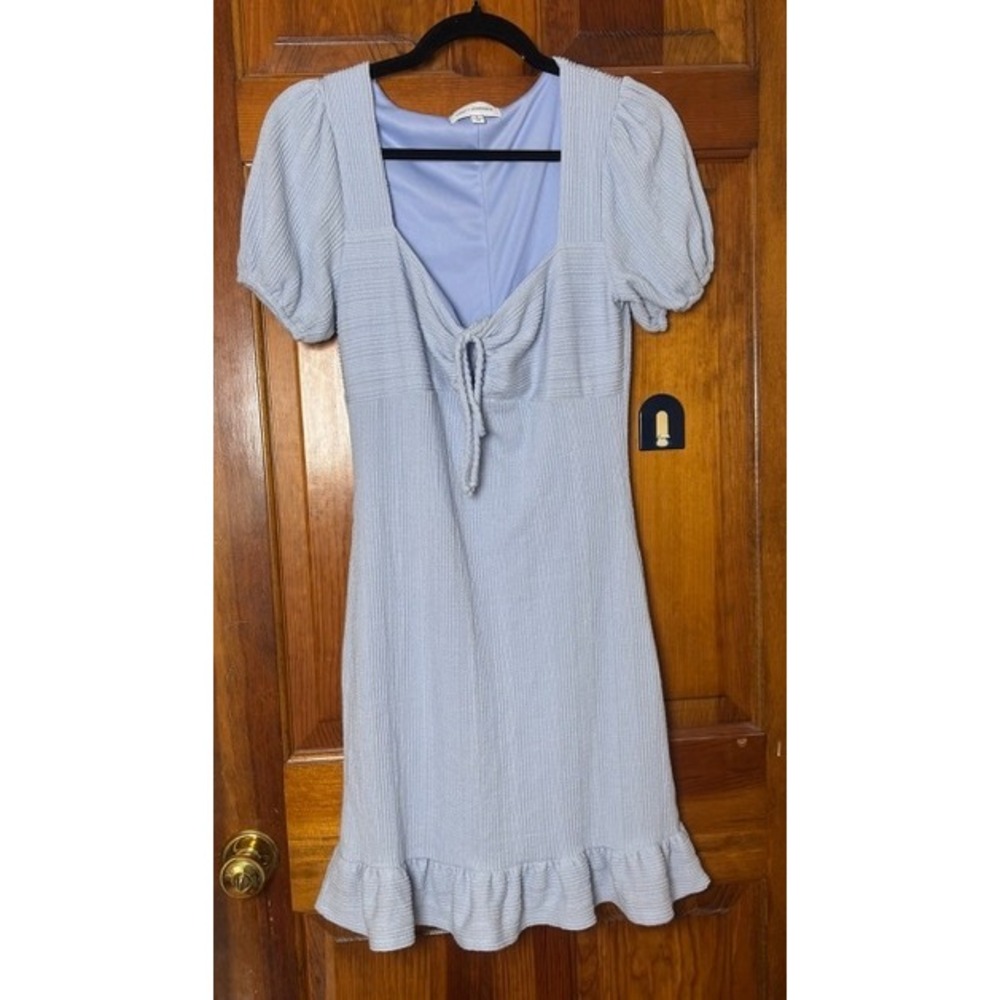 Lost + Wander Mini Dress Princess Coquette S Blue Ruffle Preppy